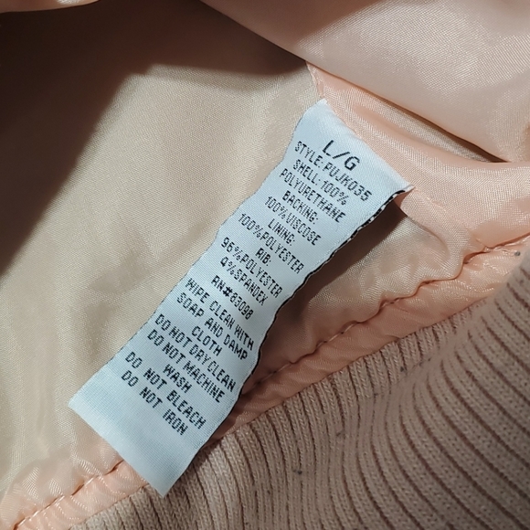 Ci Sono Light Pink Faux Leather Zip Bomber Jacket - Picture 6 of 7